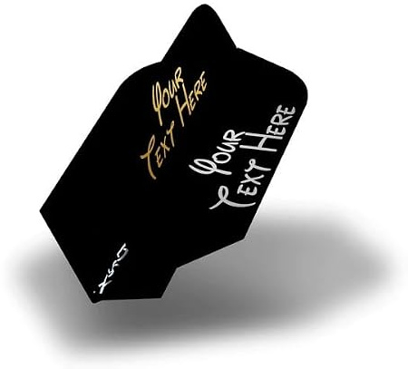 DESIGNA DARTS Personalised 100 Micron Flights | Custom Hot Foil Print Dart Flights | Slim Shape, Shapes and Pack Sizes