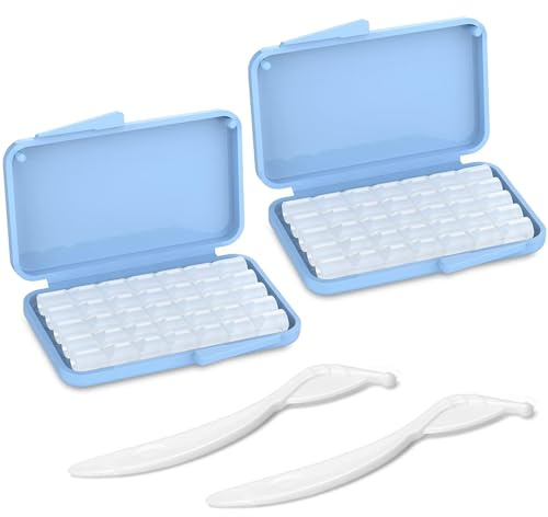 Orthodontic Wax for Braces,2 Boxes Dental Braces Wax Whit Applicator Tool