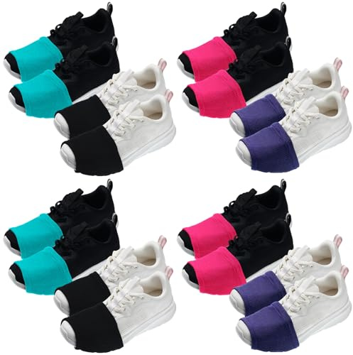 Haysandy 8 Pairs Dance Shoe Covers Over Shoes Socks for Dancer Women, Rose, Purple, Blue, Black, M