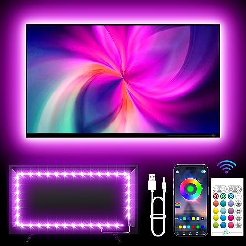 KANTUTOE LED TV Hintergrundbeleuchtung, 4m TV LED Streifen für 43-55 Zoll TV, RGB Led TV Lichter mit Musik Sync, Bluetooth APP & Fernsteuerung Lichtstreifen für Zimmer (13.1ft)
