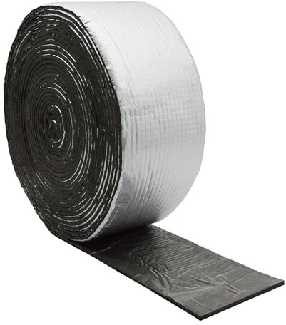 DOBTIM Foam Foil Pipe Insulation Wrap 4 in x 32 ft,Reflective Foil Insulation Tape Self Adhesive with High Resilience for Pipe Insulation Wrap
