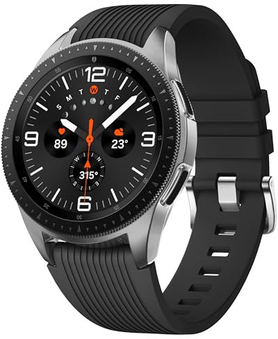 Higgs Correa 22mm Compatible con Correas Samsung Galaxy Watch 46mm/Galaxy Watch 3 45mm/Samsung Gear S3 Frontier Mujer Hombre, Pulsera Suave Silicona Deportiva para Huawei GT 2/3 46mm negro