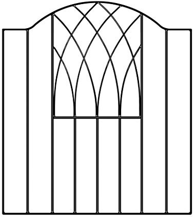 Abbey Modern Low Arched Top Metal Garden Gates Wrought Iron Style Pedestrian Gate (880mm GAP x 940mm High VESB)