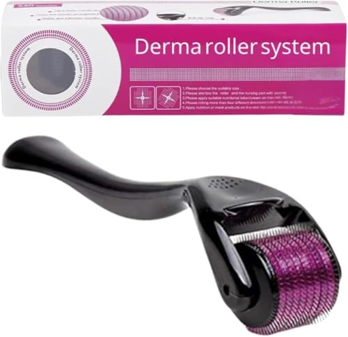 Derma Roller for Body, Hair and Sculp 1.5mm, 540 Titanium Microneedle Dermal Skincare, Microneedling Roller for Men and Women with Storage Case