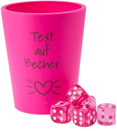 WeLoveDice - DiceCupFlex - Personalisierbarer Würfelbecher - Made In Germany (neon Pink)