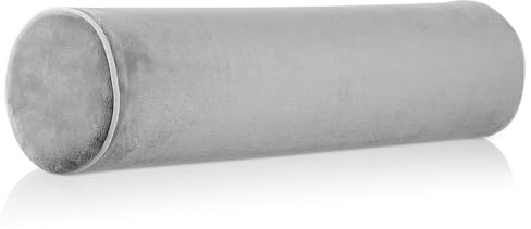 WEKADRIN Almohada Cervical Redonda de Algodón con Cojín Ergonómico para Cuello y Lumbar Soporte Terapéutico para Aliviar Dolor Uso Casa y Viaje Gris