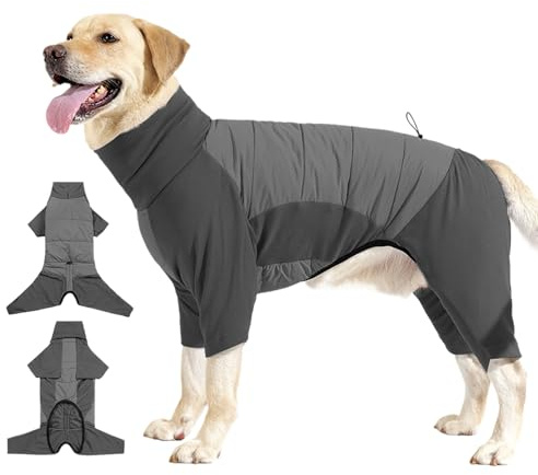Yanayi Manteau Hiver Chien, Vêtements pour Chiot par Temps Froid avec Col Montant, Tenue Hiver Animaux Ajustable Taille Moyenne Grande Balade Camping Randonnée Plein Air