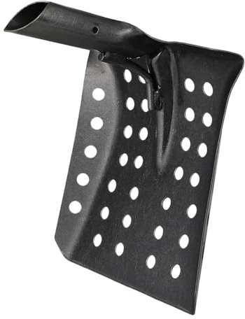 Anneome Pala de Drenaje Metálica Gruesa para Tamizar Lodo con Mango Ergonómico Herramienta Resistente para Limpieza de Desagües Zanjas y Alcantarillas Domésticas