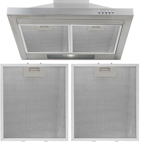 2Pcs Cooker Hood Metal Grease Filters, 5-Layer Cooker Hood Filters Mesh Aluminum Mesh Kitchen Extractor Fan Filter for Many Hoods (267x305x9mm)