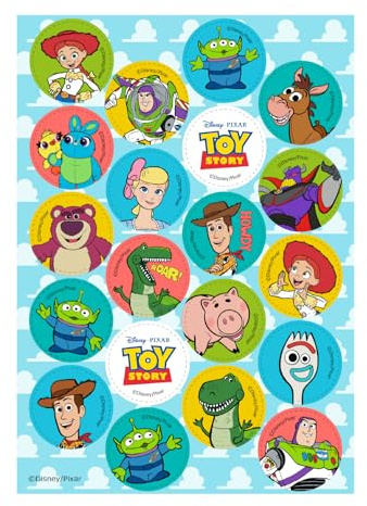 dekora, Mini Cialde Commestibili Toy Story, Decorazioni per Cupcake e Biscotti, Ostia Buzz Lightyear e Woody, Festa di Compleanno Bambini, Senza Glutine, Facili da Usare, Set da 20 Pezzi, 3,4 CM