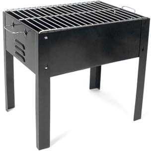 Bakaji barbacoa portátil con 4 patas Transmisión a carbón vegetal Carbón Medidas 35 x 24 x 35 cm