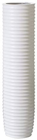 Casablanca - Vase - aus Keramik matt weiß mit Rillenstruktur H 58 cm