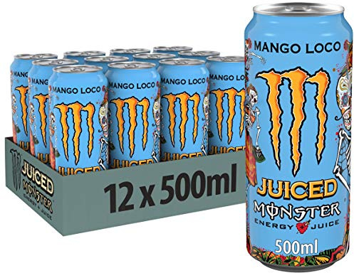 Monster Energy Mango Loco - koffeinhaltiger Energy Drink mit tropischem Fruchtgeschmack aus Mango, Guave und Ananas - in praktischen Einweg Dosen (12 x 500 ml)