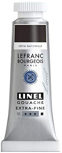Lefranc & Bourgeois 301222 Gouache Paint Sepia Natural 14 ml Tube
