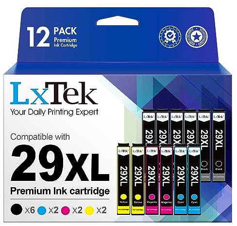 LxTek Kompatibel Tintenpatrone als Ersatz für Epson 29 29XL für Expression Home XP-342 XP-245 XP-442 XP-235 XP-335 XP-432 XP-455 XP-332 XP-345 XP-247 XP-445 (Schwarz Cyan Gelb Magenta, 12er-Pack)