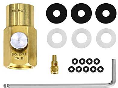 QWORK® CO2 Refill Adapter Kit for W21.8-14 Valve of CO2 Tank, Gas Refill CO2 Refill Adapter Connector Kit