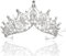 ysister Kristall Tiara Krone,Hochzeit Diadem,Strass Prinzessin Tiara Krone Tiara,Krone Strass,Pageant Braut Tiara Krone,für Hochzeitsfeier,Cosplay,Geburtstag,Halloween,Festzüge,Bankett (Silber)