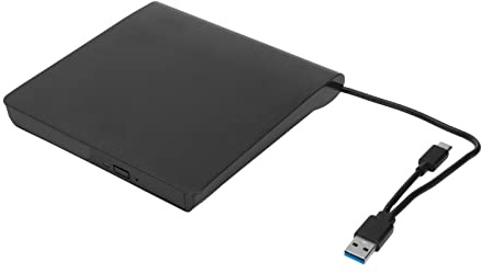 Portable External CD Drive USB C DVD RW Burner Rewriter Optical Drive Laptop Enclosure for RW Drive, Type C External Optical Drive for Desktop