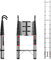 Telescopic Ladder, 5M/16.4FT Stainless Steel Telescoping Ladder with 2 Stable Hook, Portable Extension Ladder for Household and Outdoor Working, 330lb Capacity