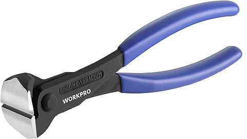 WORKPRO 7 Inch Nail Puller, End Cutting Pliers - Black Finish Chrome Vanadium Steel, High Leverage End Cutting Nipper, Carpenters Pincers, End Snips for Pulling Nails or Cutting Wires