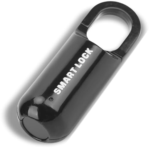 Fingerabdruck-Schloss, Wiederaufladbares Schlüsselloses USB-Vorhängeschloss, Intelligente Elektronische Schrankschlösser mit 10 Stück Fingerabdruck-Kapazität, Diebstahlsicherung (Schwarz)