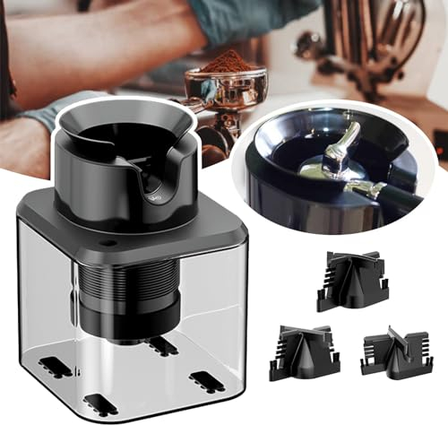 json2xml Elektrische Kaffee-Siebträger-Reinigungsmaschine, 58 mm, kommerzieller Kaffee-Siebträger-Reiniger, Anti-Falsch-Touch-Sicherheitssensor/3 Bürstenköpfe, für Café, 3 Installationsoptionen,B