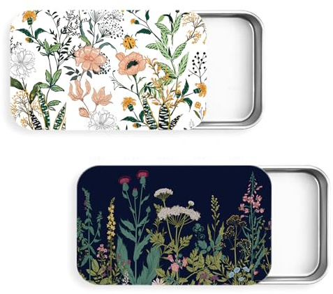 Gerkia 2Pack Travel Floss Picks Case, Refillable Portable Floss Pick Holder and Dispenser, Small Tin Box Containers.