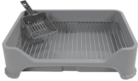 Bandeja para Orinal para Perros, de Acero Inoxidable, Extraíble, Lavable, para Entrenamiento de Inodoro para Mascotas, Bandeja para Orinar para Perros Pequeños y Medianos, (Grey)