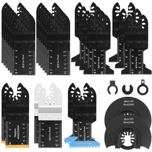 30 Pezzi Lame Utensile Multifunzione, set di lame per seghe oscillanti, set di accessori per Metallo,Legno,Chiodi,Viti,Taglio Ad Immersione