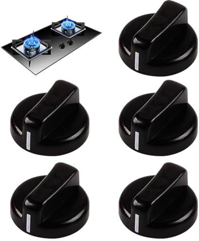 Wedhapy Manopole per fornelli 5 PCS Manopole universali per fornelli Nere antifiamma di Ricambio per Cucina Domestica Accessori per fornelli da Ristorante Manopole per fornelli di Ricambio