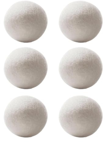 Palla di lana: palline di ammorbidente di tessuti naturali, palline di lana per lavanderia, palline di asciugacapelli, palline di ammorbidente per tessuti riutilizzabili, set di 6 palline di lana per