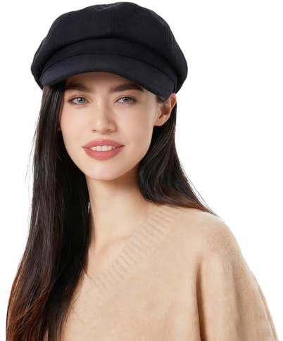 OIXEYA Berretto da Donna,Cappelli da Donna, Donne Berretto Newsboy, Cappello Baker Berretto Piatto con Visiera, Berretto Classico in Tinta Unita Francese per Le Donne