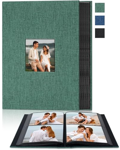 Remowith 4x6 Slip In Photo Album Holds 200 Pockets Cloth Cover Dark Green | DIY cover window, Acid free pages, PVC free pockets, Family Travel Wedding, Gift ready