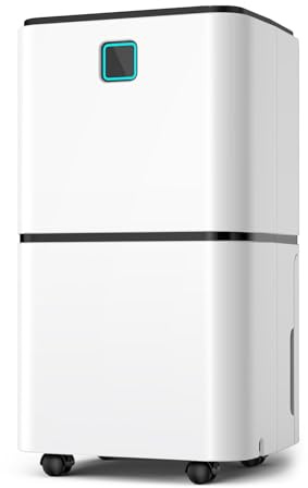 HUMILABS Deumidificatore elettrico 12 litri/24, adatto per stanze, cantine e soggiorno di circa 80 m³ (30 m²), modalità sonno, sicurezza bambini, deumidificatore cantina con tubo di scarico