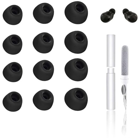 SHYSBV 6 Paar Silikon Ersatz-Ohrstöpsel für Anker Soundcore P40i, weiche Ohrstöpsel in 3 Größen S/M/L, inklusive Reinigungsbürste, Schwarz
