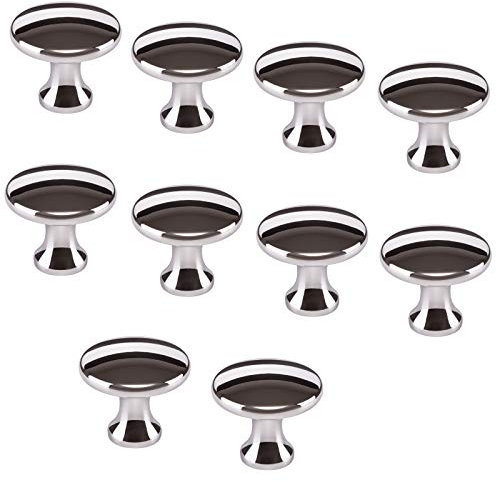 10 x SO-TECH® Möbelknopf DENISE Chrom poliert Ø 29 mm - Design trifft auf Funktion - Knopfgriff Küchengriff Küchenknopf Möbelgriff