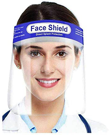 YNR Components Safety Face Shield Full Protection Wide Visor Resistant Spitting Anti-Fog Lens Lightweight Adjustable Transparent Face Shield Unisex (20PCS)