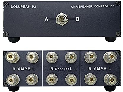 SOLUPEAK P2 2 (1) -in-1 (2) Amplificateur de haut-parleur sélecteur de commutateur répartiteur 2 voies haut-parleur boîte de contrôle