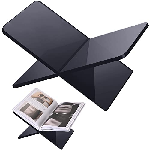 Acryl Buchständer 28 x 18 x 15 cm Buchhalter großen offenen Buch Display Stand für Display Kochbuch Kunstbuch Bibel Gästebuch - Couchtisch Leseständer zum Lesen – Grau, Standard