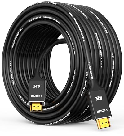 Capshi 4K Long Fiber Optic HDMI Cable 75ft/23M, in-Wall CL3 Rated HDMI Cable 2.0 Support (4K@60Hz HDR10 8/10bit 18Gbps HDCP2.2 ARC) High Speed HD Shielded Cord Compatible with TV, Laptop, PC, HDTV