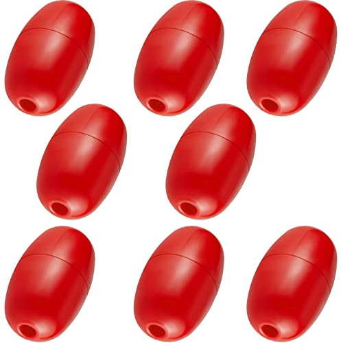 Lewtemi 8 Pcs Buoys Floats Rope Floats Marine, 4.72'' x 2.75'', 3/5'' Hole Deep Water Fishing Marker Buoys Bulk for Boats Swimming Kayak Crabbing Trail Dock Pool (Red)