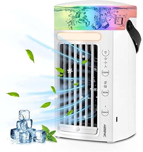 Condizionatore Caldo Freddo - Facile Da Pulire Climatizzatore Portatile - 3 Velocità Regolabili Rinfrescatore D'Aria, per Camera, Ufficio, Cucina, Auto, Casa