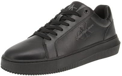 Calvin Klein Herren Cupsole Sneaker Chunky aus Leder, Schwarz (Triple Black), 43