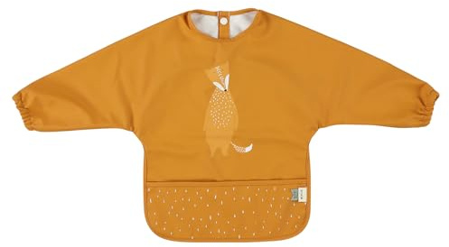 Trixie Mr. Fox - Babero de manga larga para comida (6 meses), impermeable, certificado OEKO-TEX, color naranja