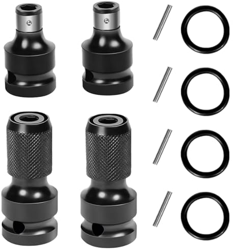 4 x Schlagschrauber Bit Adapter, 1/2 auf 1/4 Zoll Bit Adapter, Elektroschrauber-Adapter Schlagschrauber Adapter, Bithalter Schlagschrauber für Schlagratschenschlüssel
