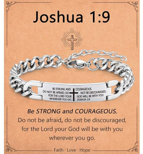 Christening Gifts for Boys, Bible Verse Cross Bracelet for Men, Birthday Easter Religious Presents for Teenage Boys, Christmas Stocking Fillers
