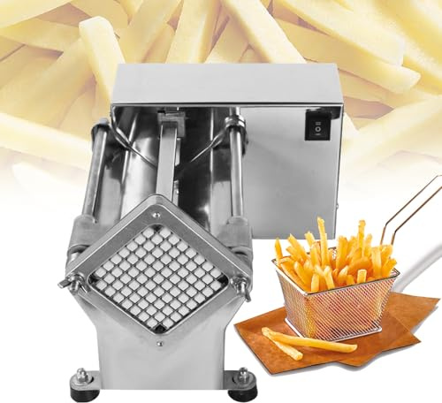 VNATWGOO Tagliapatate Elettrico Professionale per Patatine Fritte con 3 Lame, Macchina Tagliapatate Automatica per Patate, Carote E Cetrioli, per Uso Domestico E Commerciale