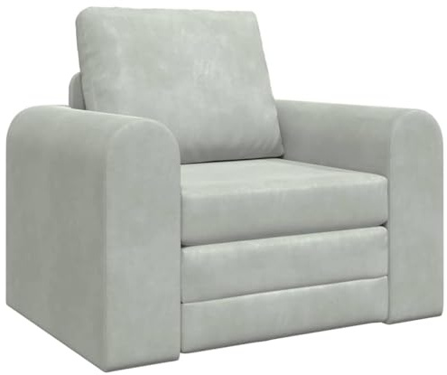 vidaXL Sofá Cama Gris Claro 98 x 71 x 83 cm Terciopelo