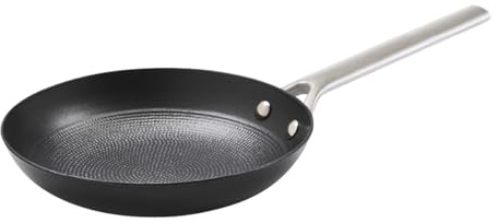 Qulinart Poêle en fonte émaillée structure nid d'abeille, manche en acier inox, ultra anti-adhésif et légère, anti-rayures sans PFOA - tous feux dont induction, passe au lave-vaisselle - Noir, Ø20 cm