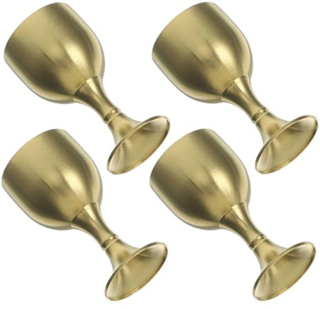 Zerodeko 4pezzi Calice in Rame Per Bere Tazze Di Metallo Vintage Per Prima Comunione Accessori Per Casa e Forniture Per Cerimonie
